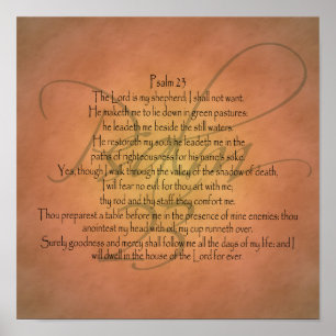 Psalm 23 KJV Christian Bible Verse Poster