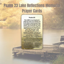 Psalm 23 Lake Reflections Memorial Prayer Card