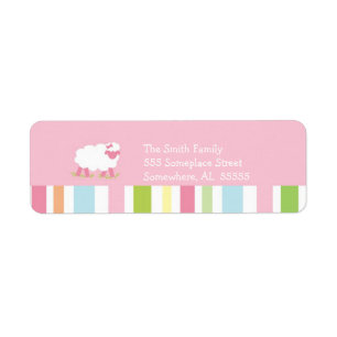PSALM 23 Little Lamb Girl Return Address Label
