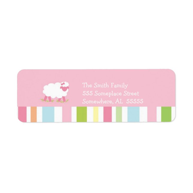 PSALM 23 Little Lamb Girl Return Address Label (Front)