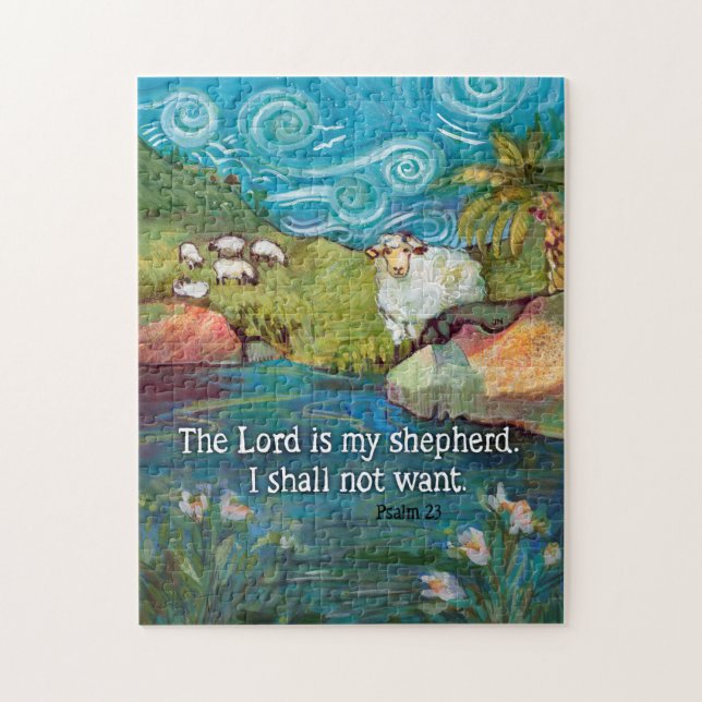 Psalm 23, Lord is my Shepherd 11x14" Puzzle (Vertical)