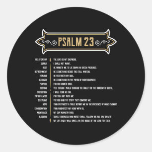 Psalm 23 Lord Is My Shepherd Classic Round Sticker