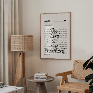 Psalm 23 Minimalist Scripture Poster