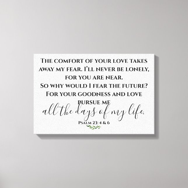 Psalm 23 Modern Scripture Canvas Print (Front)