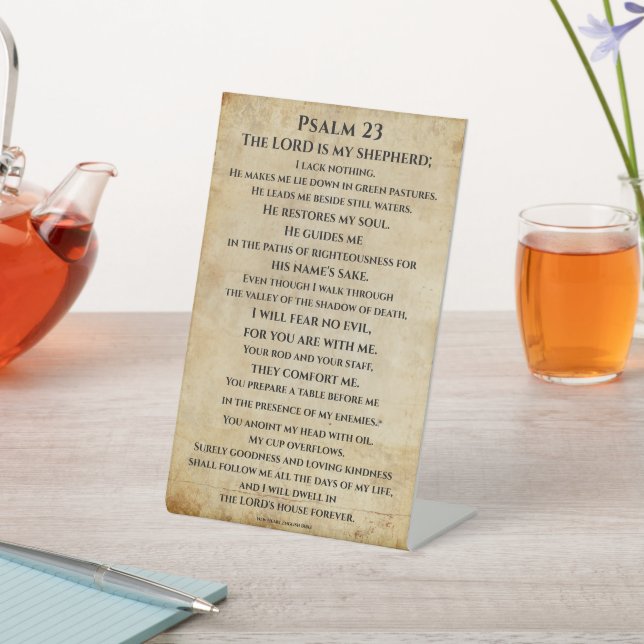 Psalm 23  { NHEB version.} Pedestal Sign (In SItu)