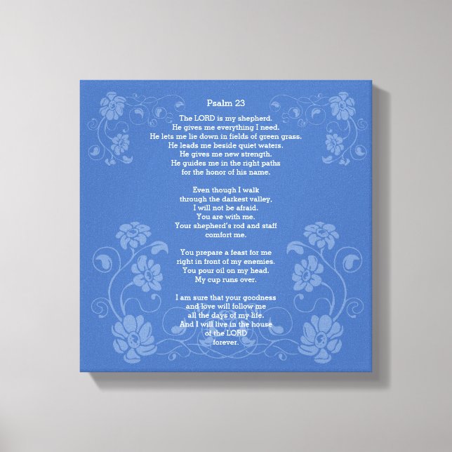Psalm 23 NIRV, Canvas Print (Front)