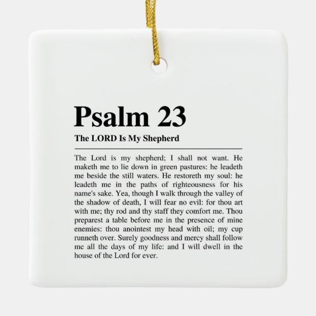 Psalm 23 NKJV The Lord is My Shepherd Ceramic Ornament (Front)