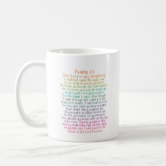 Psalm 23 NKJV The Lord is My Shepherd Coffee Mug (Left)