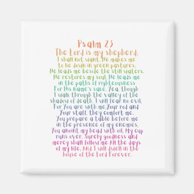Psalm 23 NKJV The Lord is My Shepherd Magnet (Front)