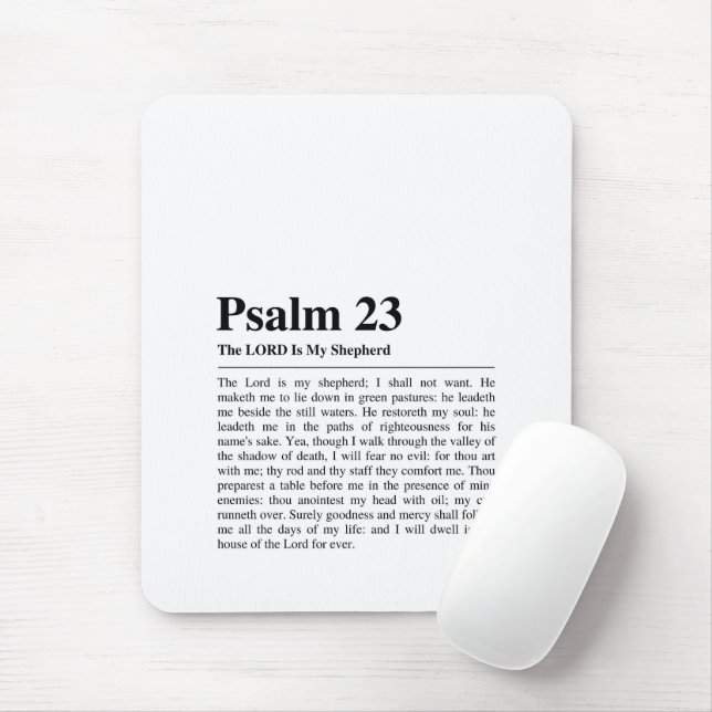 Psalm 23 NKJV The Lord is My Shepherd Mouse Mat (With Mouse)
