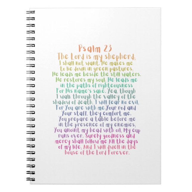 Psalm 23 NKJV The Lord is My Shepherd Notebook (Front)