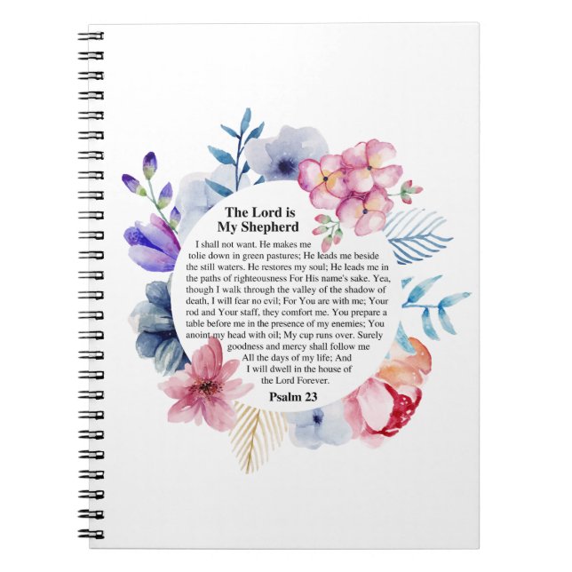 Psalm 23 NKJV The Lord is My Shepherd  Notebook (Front)