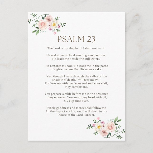 Psalm 23 NKJV The Lord is My Shepherd Postcard (Front)