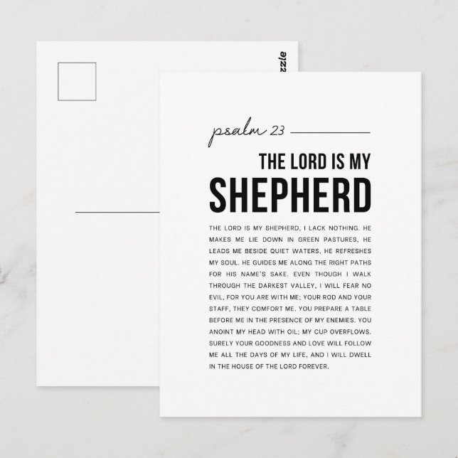 Psalm 23 NKJV The Lord is My Shepherd Postcard (Front/Back)