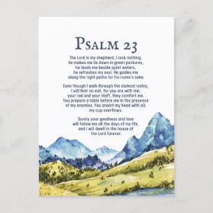 Psalm 23 NKJV The Lord is my shepherd Postcard