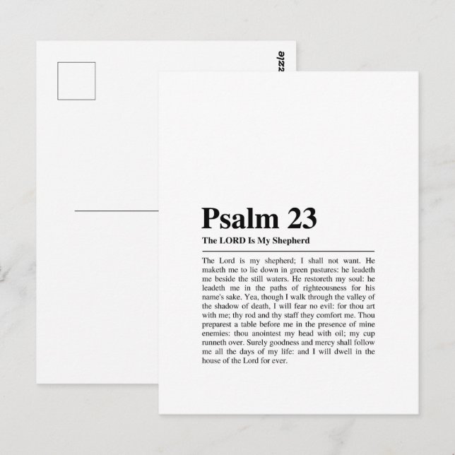 Psalm 23 NKJV The Lord is My Shepherd Postcard (Front/Back)