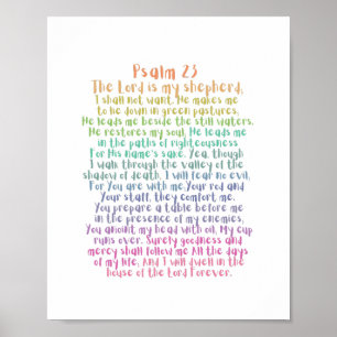 Psalm 23 NKJV The Lord is My Shepherd Poster