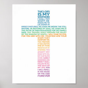 Psalm 23 NKJV The Lord is My Shepherd Poster
