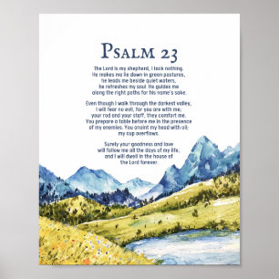 Psalm 23 NKJV The Lord is my shepherd Poster