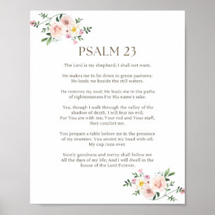 Psalm 23 NKJV The Lord is My Shepherd Poster