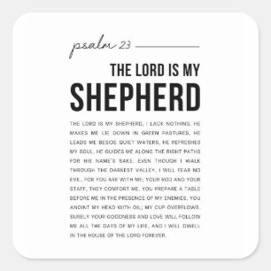 Psalm 23 NKJV The Lord is My Shepherd Square Sticker