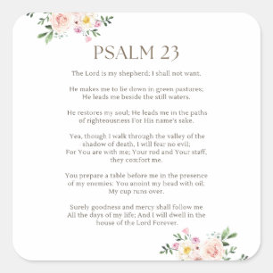 Psalm 23 NKJV The Lord is My Shepherd Square Sticker