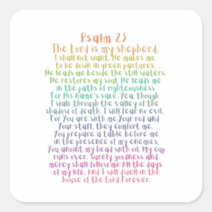 Psalm 23 NKJV The Lord is My Shepherd Square Sticker