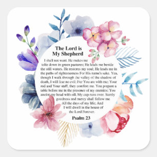Psalm 23 NKJV The Lord is My Shepherd  Square Sticker