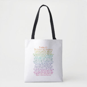 Psalm 23 NKJV The Lord is My Shepherd Tote Bag