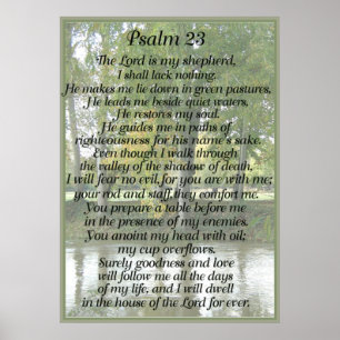 Psalm 23 on Oxford park background Poster
