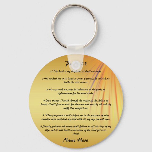 Psalm 23  personalised  keychain (Front)
