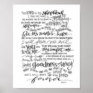 Psalm 23 poster | The Lord is My Shepherd