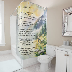 Psalm 23 - shower curtain with scripture
