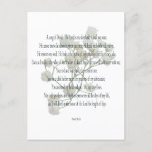 Psalm 23, Song of David, Floral Postcard