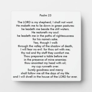 Psalm 23 Square Tabletop Photo Plaque