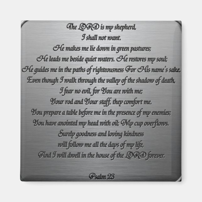 Psalm 23 - Steel Magnet (Front)