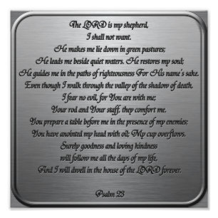 Psalm 23 - Steel Photo Print