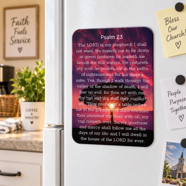 Psalm 23 Sunset Tree Magnet (Creator Uploaded)