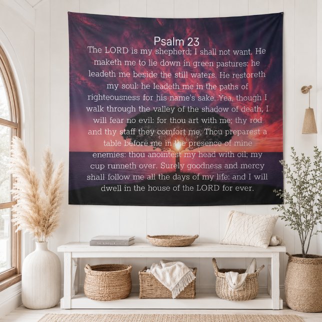 Psalm 23 Sunset Tree Tapestry (Creator Uploaded)