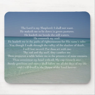 Psalm 23 The Lord is My Shepherd Beautiful Beach Mouse Mat