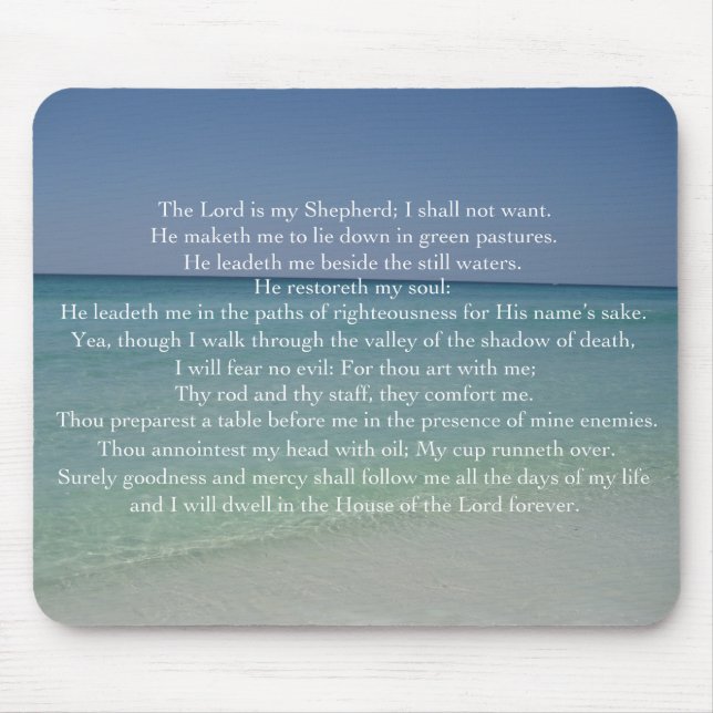 Psalm 23 The Lord is My Shepherd Beautiful Beach Mouse Mat (Front)
