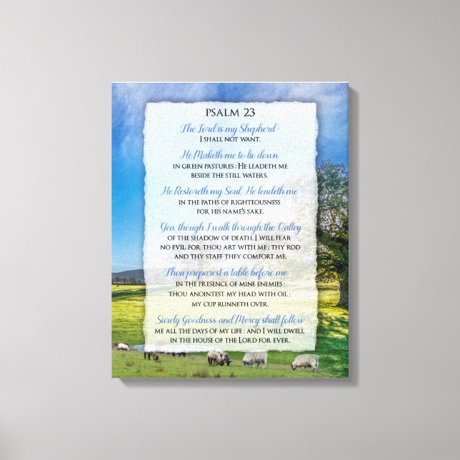 Psalm 23 - The Lord is my Shepherd Canvas Print (Front)