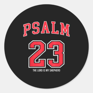 Psalm 23 The Lord Is My Shepherd Christian Footbal Classic Round Sticker