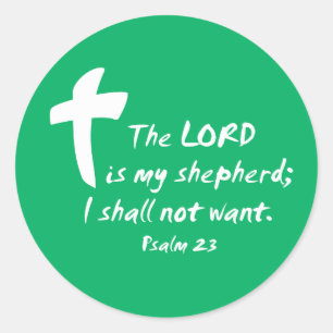 Psalm 23: The Lord is my Shepherd Classic Round Sticker