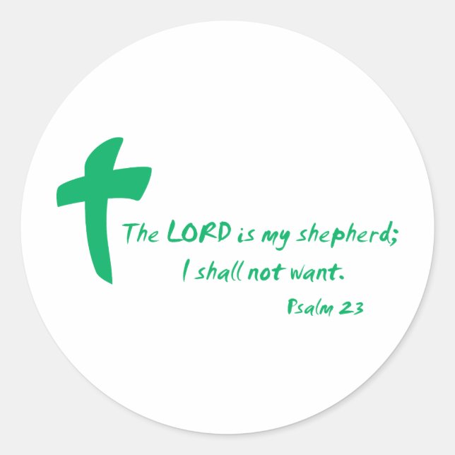 Psalm 23: The Lord is my Shepherd Classic Round Sticker (Front)