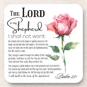 Psalm 23 The Lord is my Shepherd Flower Coaster