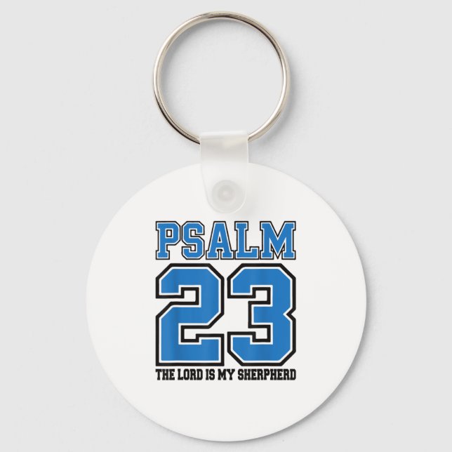 Psalm 23 The Lord Is My Shepherd Funny Christian T Key Ring (Front)