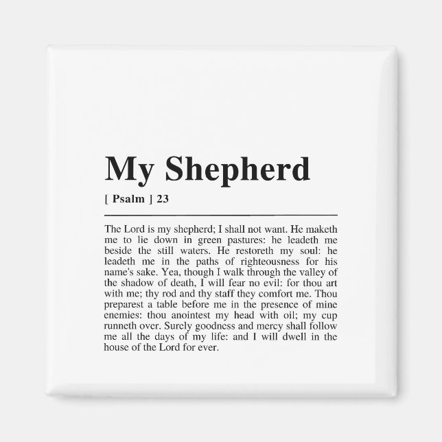 Psalm 23 The Lord is my Shepherd Magnet (Front)