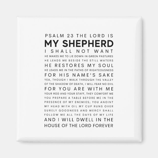 Psalm 23 The Lord is my Shepherd Magnet (Front)