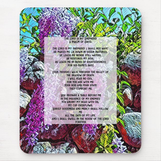 Psalm 23 - The Lord is My Shepherd Mouse Mat (Front)